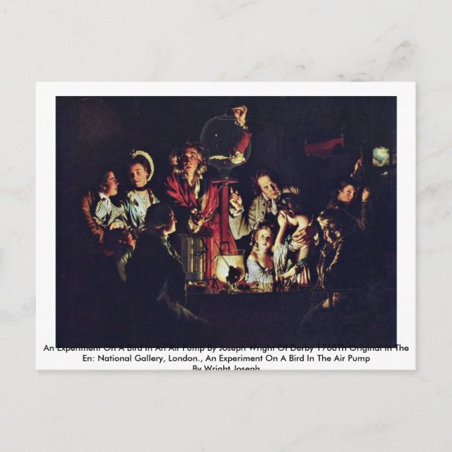 Cartão Postal Uma Experiência Em Um Pássaro Em Uma Bomba De Ar (Frente)