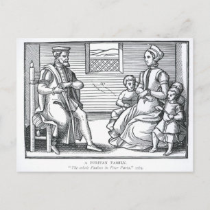 Cartão Postal Uma família puritana