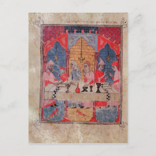 Cartão Postal Uma família se reuniu na mesa da Páscoa