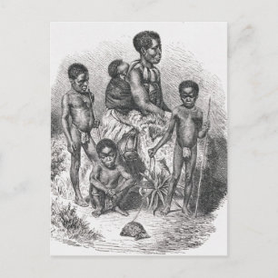 Cartão Postal Uma família Zulu da História da Humanidade