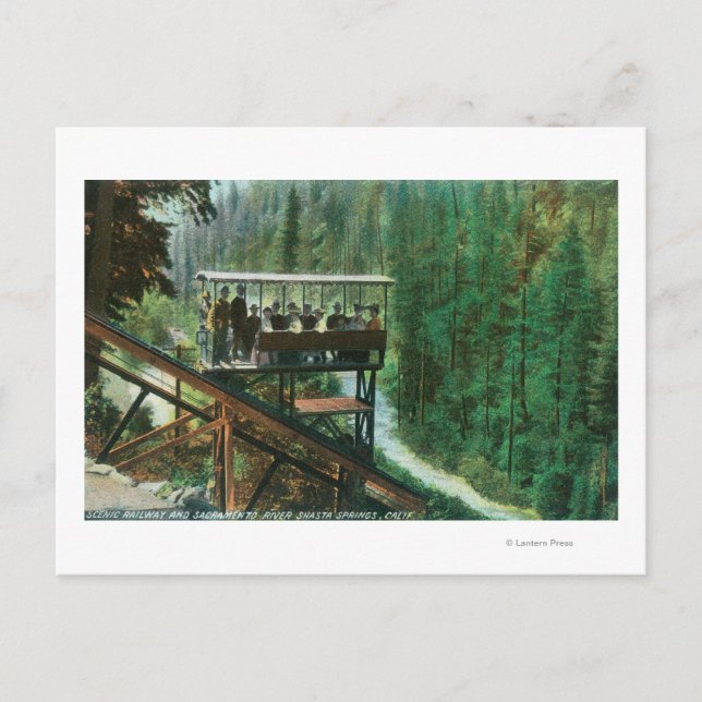 Cartão Postal Uma ferrovia Cênica Ao Longo Do Rio Sacramento (Frente)