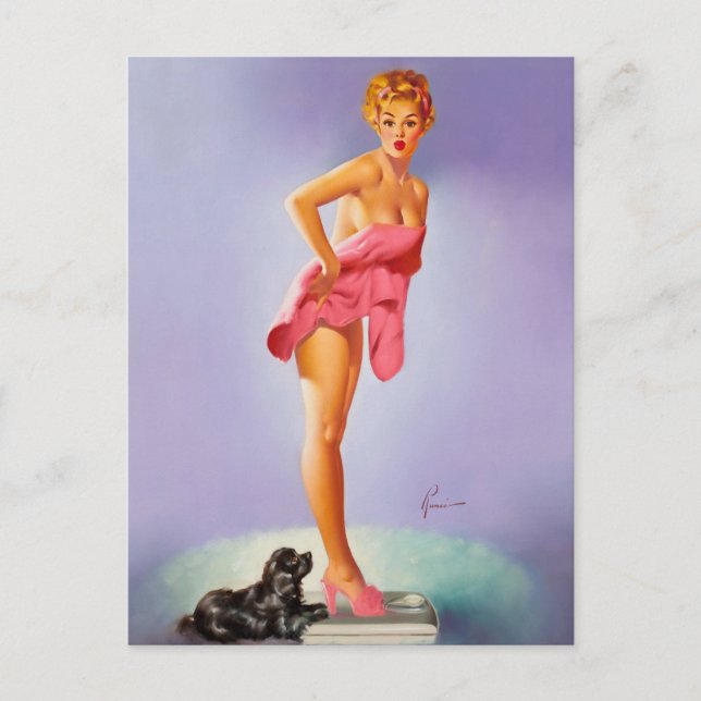 Cartão Postal Uma figura surpreendente Pin Up Art (Frente)