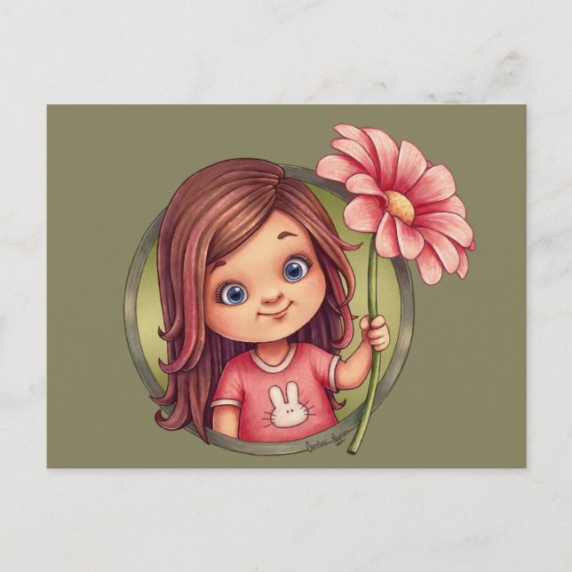 Cartão Postal Uma flor para você (Frente)