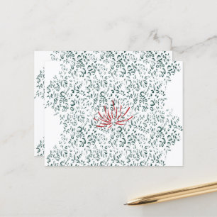 Cartão Postal uma flor vermelha sobre fundo preto