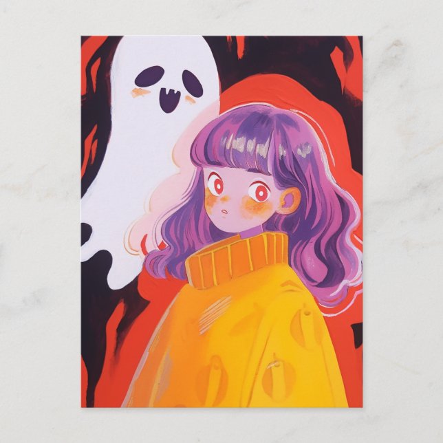 Cartão Postal Uma Garota e um Fantasma (Frente)