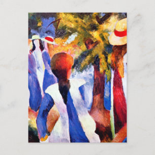 Cartão Postal Uma garota no verde por August Macke