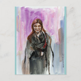 Cartão Postal Uma garota sorridente de preto