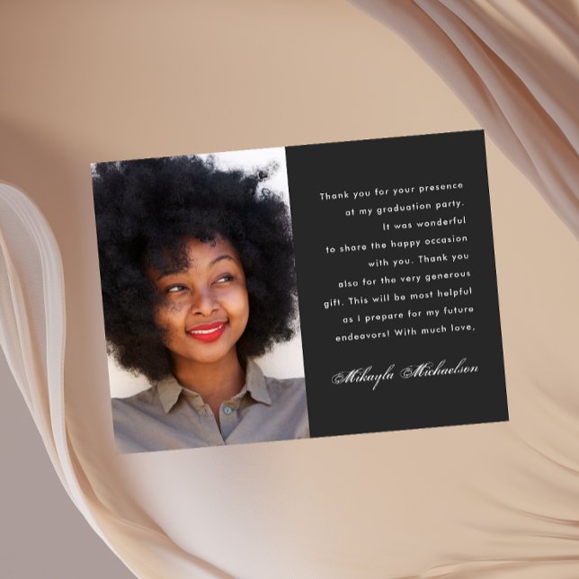 Cartão Postal Uma Graduação Fotográfica Obrigado Cinza Carvões (Criador carregado)