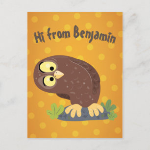 Cartão Postal Uma ilustração curiosa e engraçada de desenho anim