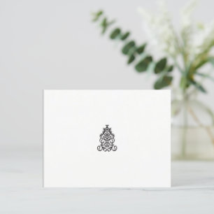 Cartão Postal uma imagem em preto e branco de um design ornament