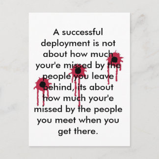 Cartão Postal Uma implantação/BLOODY BULLET HOLS bem-sucedida