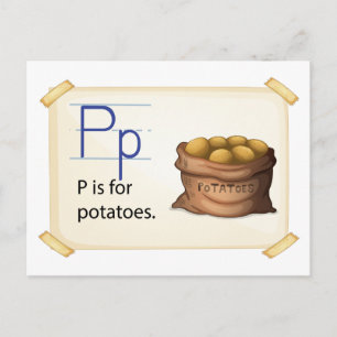 Cartão Postal Uma letra P para batatas