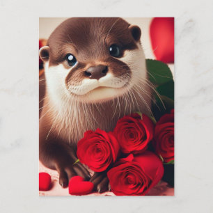 Cartão Postal Uma linda lontra do Dia dos Namorados