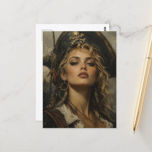 Cartão Postal Uma linda mulher pirata loira