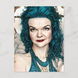 Cartão Postal Uma Linda Sereia De Cabelo Teto