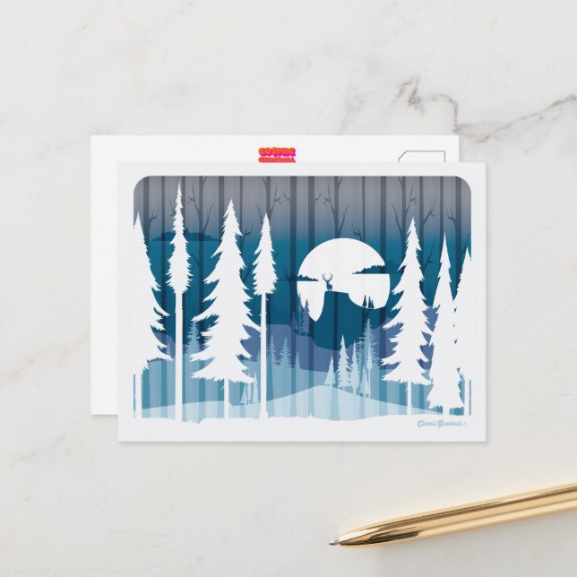 Cartão Postal Uma longa noite de inverno na floresta esquecida - (Frente/Verso In Situ)