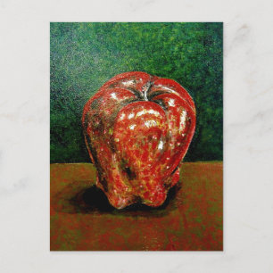 Cartão Postal Uma Maçã Vermelha... 2005 - Pintura em Vidro Acr