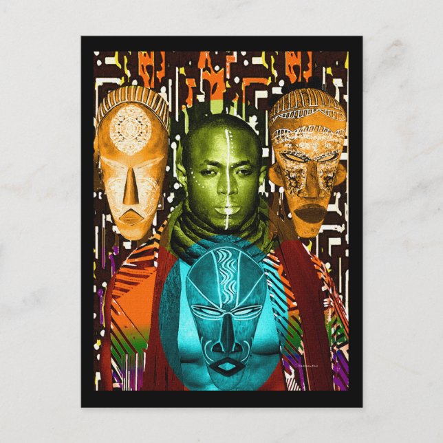 Cartão Postal Uma máscara de bravura (Frente)