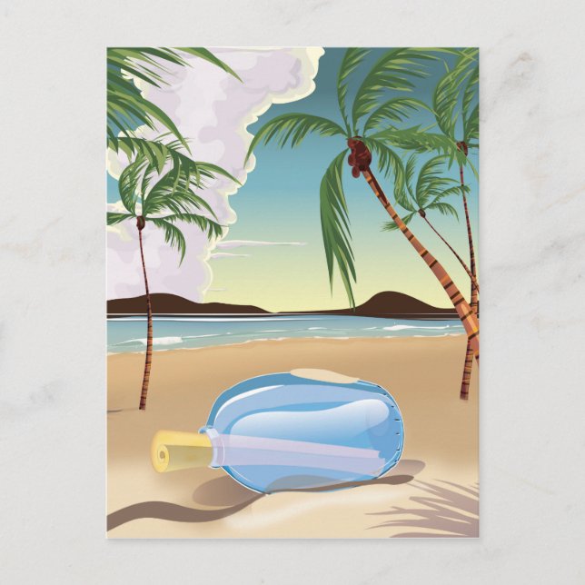 Cartão Postal Uma mensagem numa garrafa (Frente)