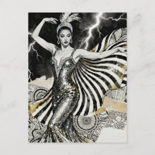 Cartão Postal Uma moça dança no Relâmpago