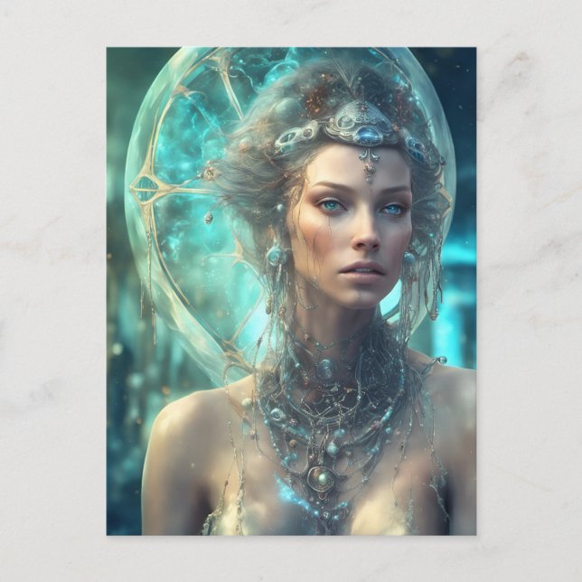 Cartão Postal Uma Mulher Cifi Alienígena (Frente)