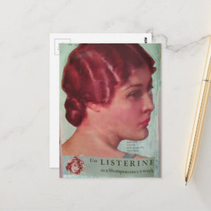 Cartão Postal Uma mulher deslumbrante em 1930 com colagem de cab