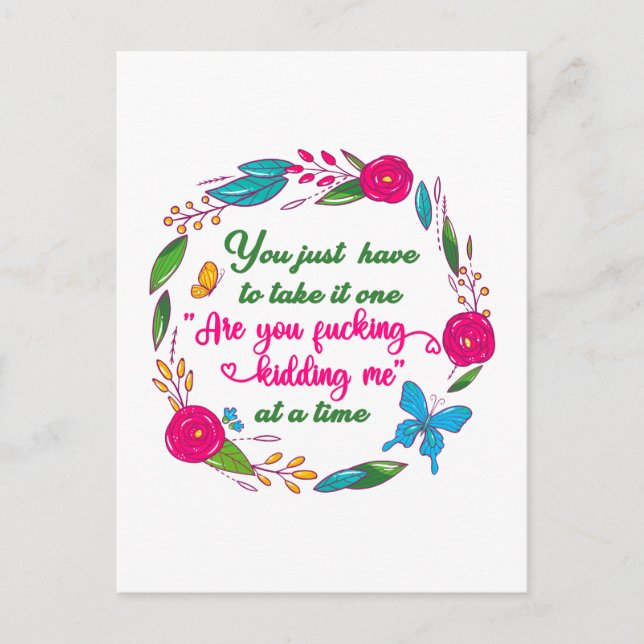 Cartão Postal Uma Mulher Sábia Uma Vez Disse que Estou Fora Daqu (Frente)