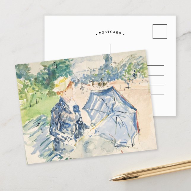 Cartão Postal Uma mulher sentada em um banco | Berthe Morisot (Criador carregado)