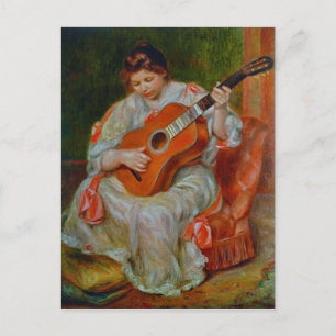 Cartão Postal Uma Mulher Tocando Violão - Pierre-Auguste Renoir