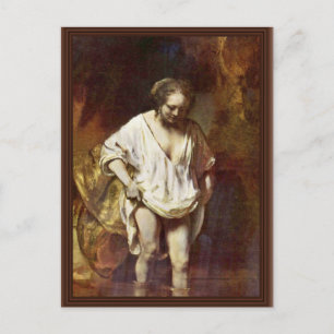 Cartão Postal Uma Mulher Tomando Banho. Por Rembrandt Van Rijn