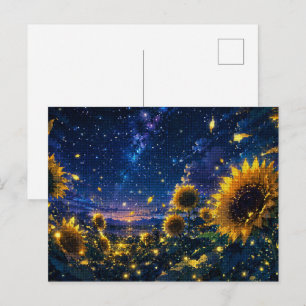 Cartão Postal Uma Noite com os Girassóis e Vagalumes