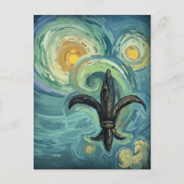 Cartão Postal Uma Noite Estrelada com Cartões-postais sem Cachor (Frente)