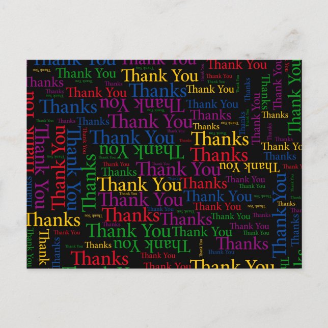 Cartão Postal Uma Nota De Agradecimento Para Expressar Muito Obr (Frente)