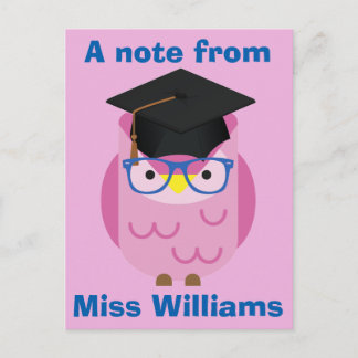 Cartão Postal Uma nota do Cartão-postal do Professor Purple Owl