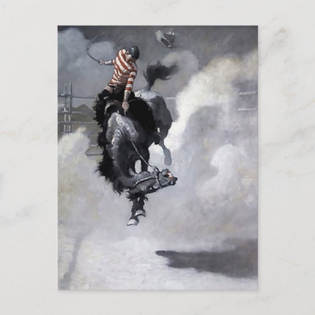 Cartão Postal "Uma nuvem de poeira" Arte Ocidental do NC Wyeth (Frente)