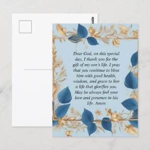 Cartão Postal Uma Oração de Mãe por seu Filho