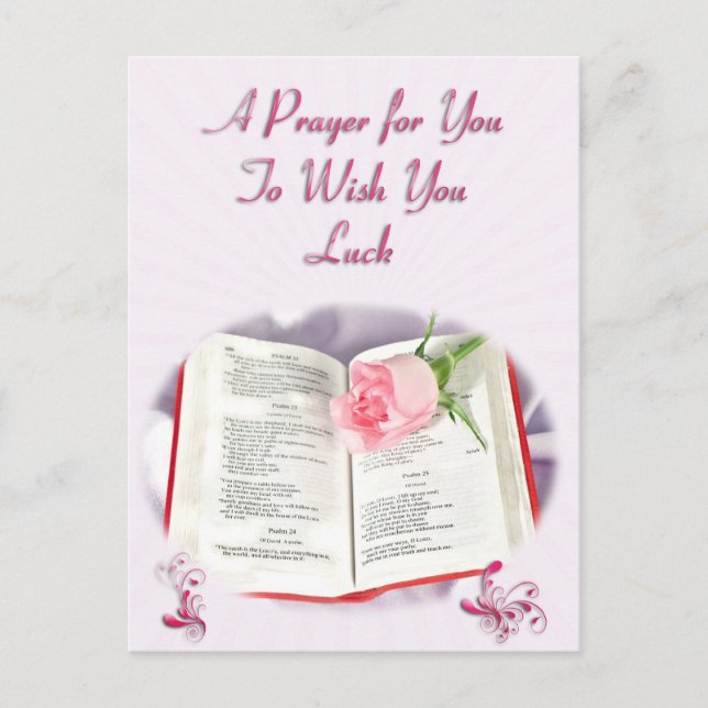 Cartão Postal Uma oração para lhe desejar sorte (Frente)