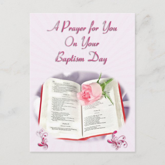 Cartão Postal Uma oração para um Batismo (Frente)