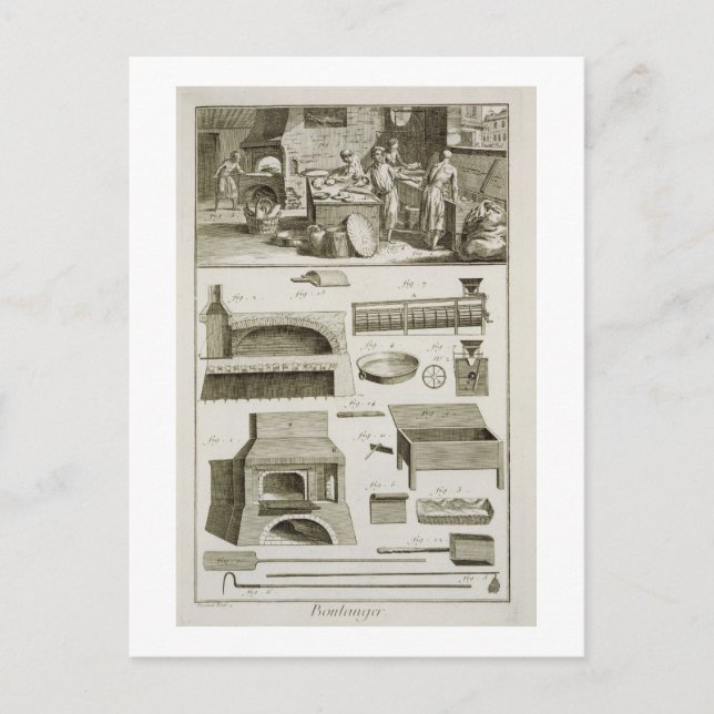 Cartão Postal Uma padaria e um equipamento do cozimento, 'do (Frente)