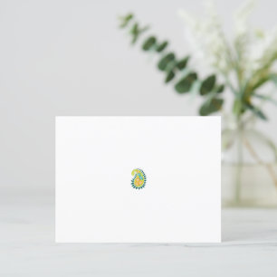 Cartão Postal uma paisagem amarela e verde com folhas e flores