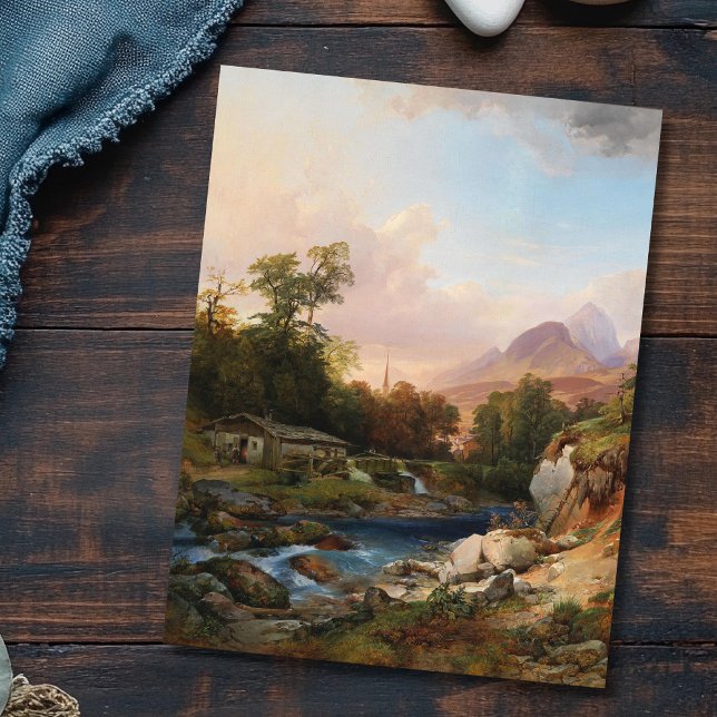 Cartão Postal Uma paisagem de montanha com um Smithy (Criador carregado)