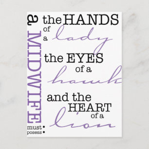 Cartão Postal Uma parteira deve possuir...