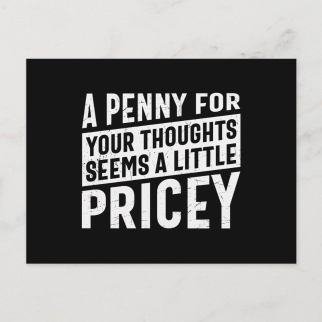 Cartão Postal Uma Penny Para Os Seus Pensamentos (Frente)