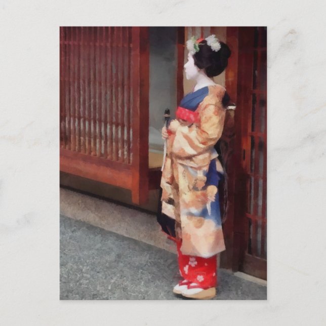 Cartão Postal Uma pequena Arte Geisha (Frente)