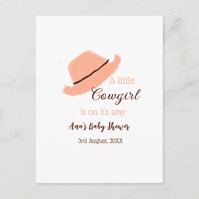 Cartão Postal Uma pequena vaquinha está no caminho do chá de fra (Frente)