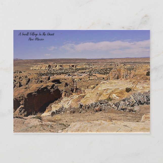Cartão Postal Uma Pequena Vila No Deserto Do Novo México (Frente)