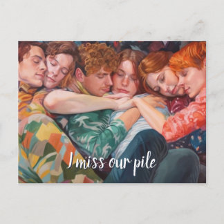Cartão Postal Uma pilha de filhotes de poli pajama