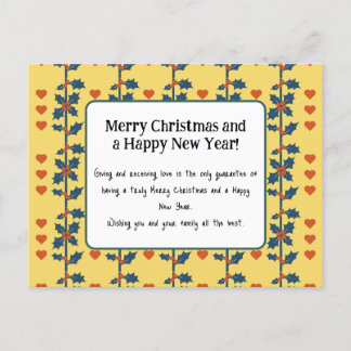 Cartão Postal uma placa de Feliz ano novo amarela v6/6