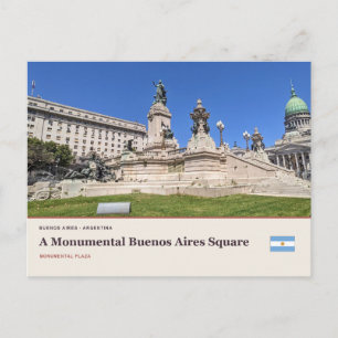 Cartão Postal Uma Praça Monumental de Buenos Aires