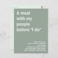 Uma refeição com meu povo antes do jantar de ensai